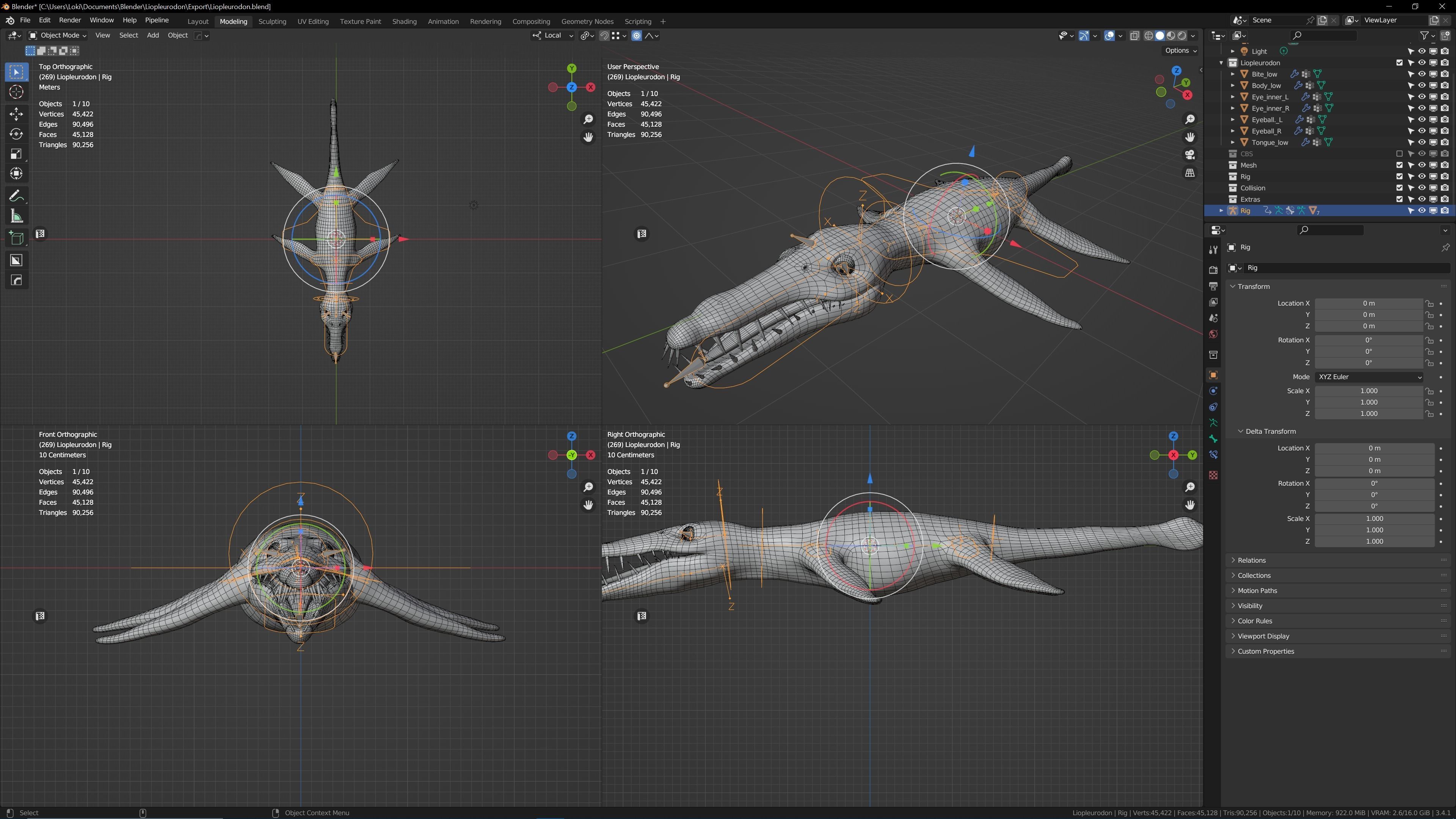 Liopleurodon dinosaur 3D model_16