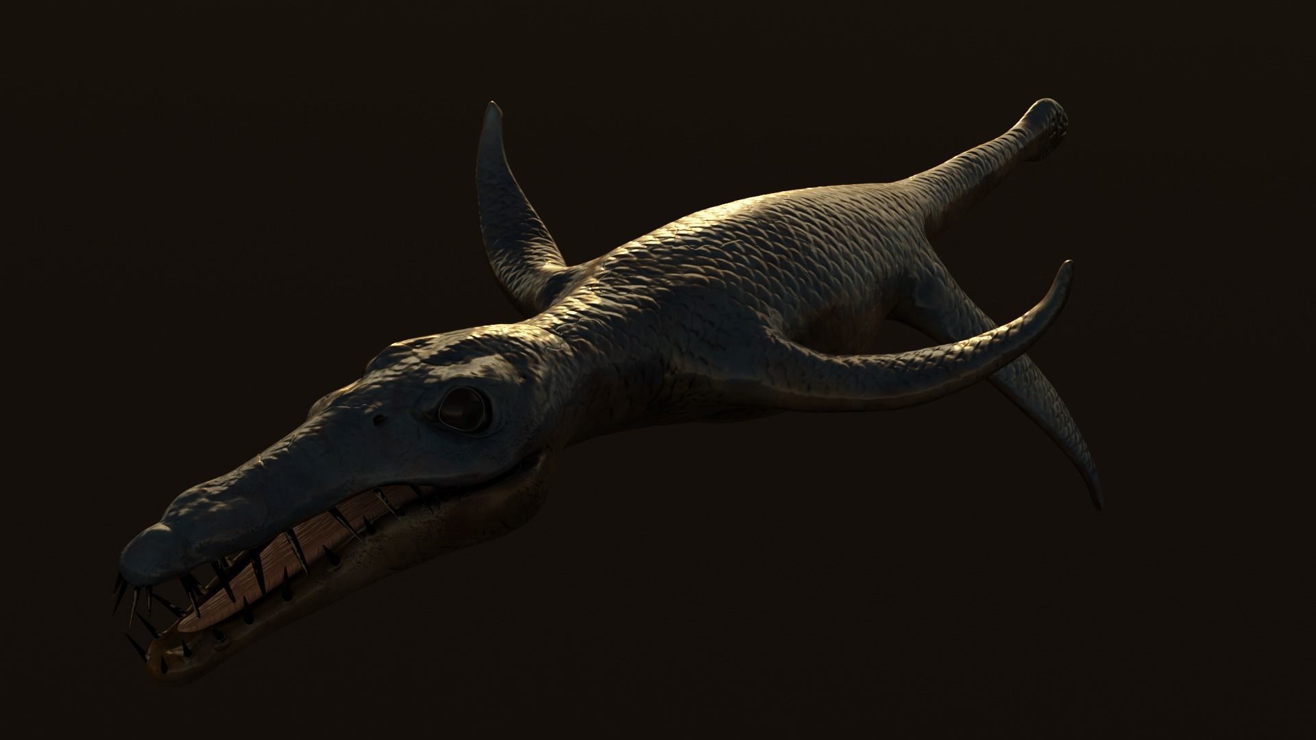 Liopleurodon dinosaur 3D model_8