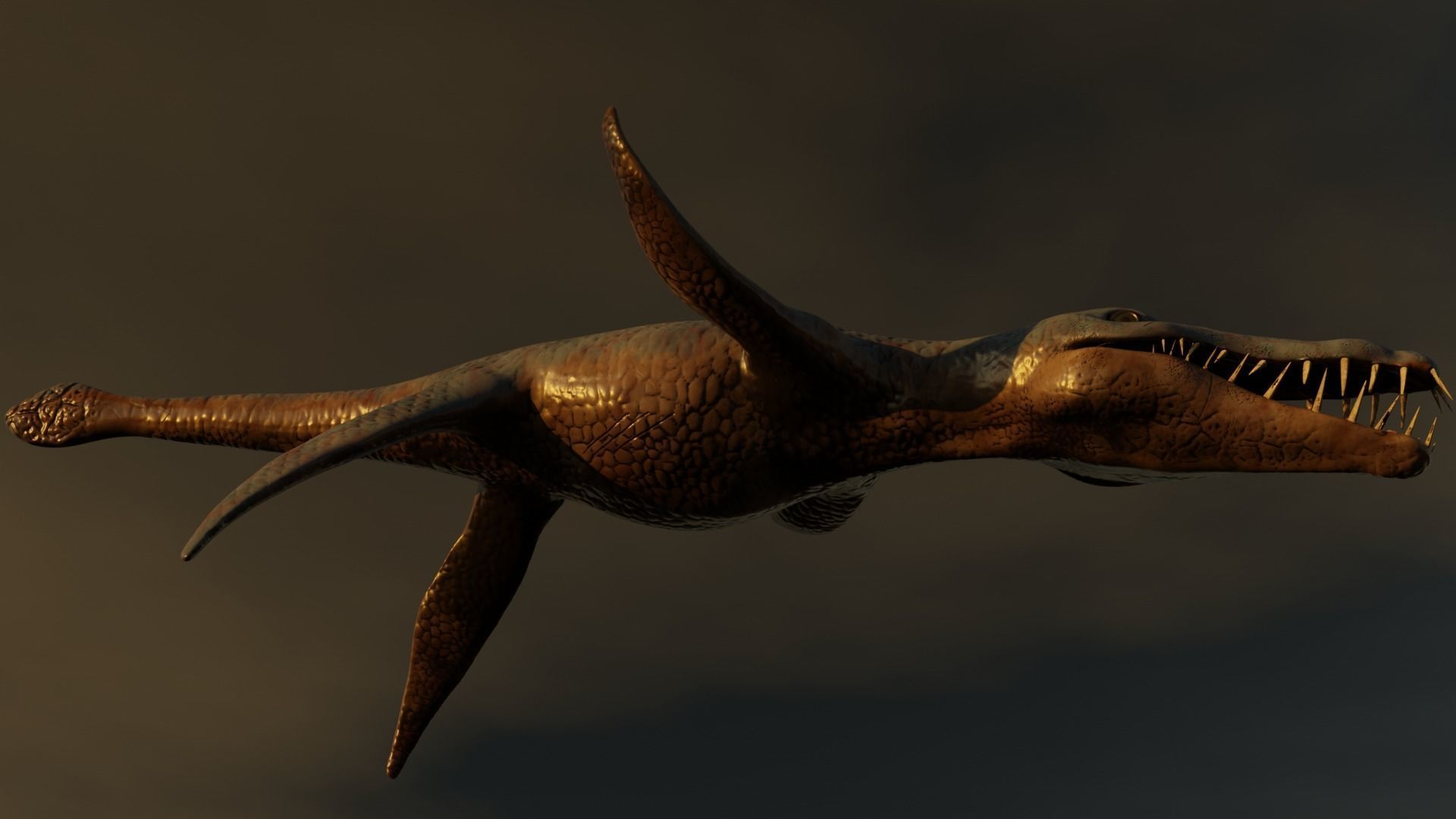 Liopleurodon dinosaur 3D model_10
