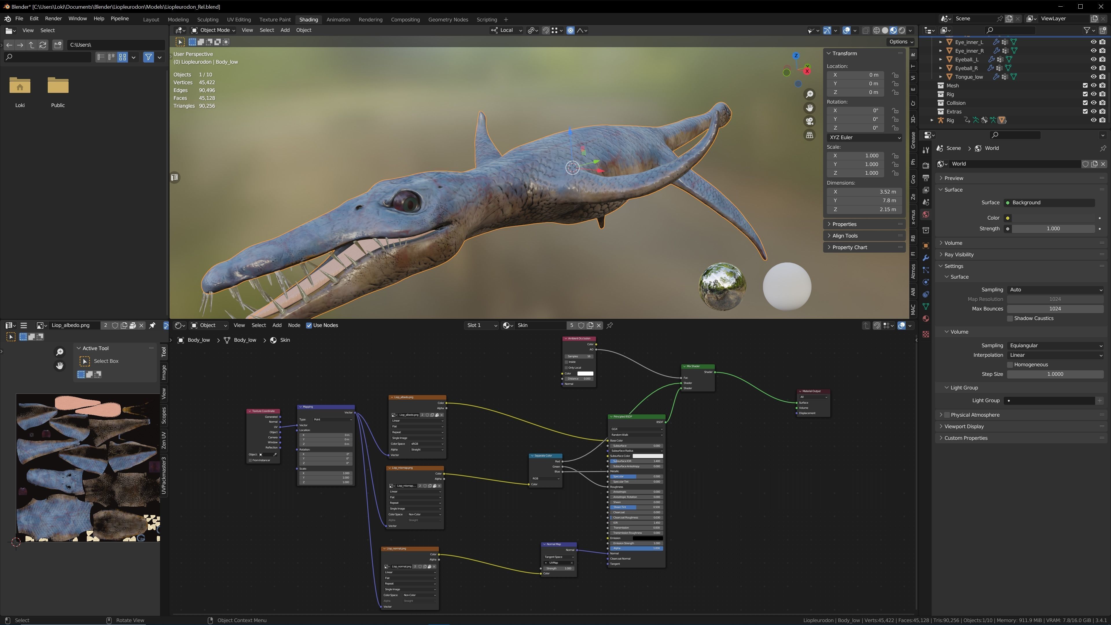 Liopleurodon dinosaur 3D model_17