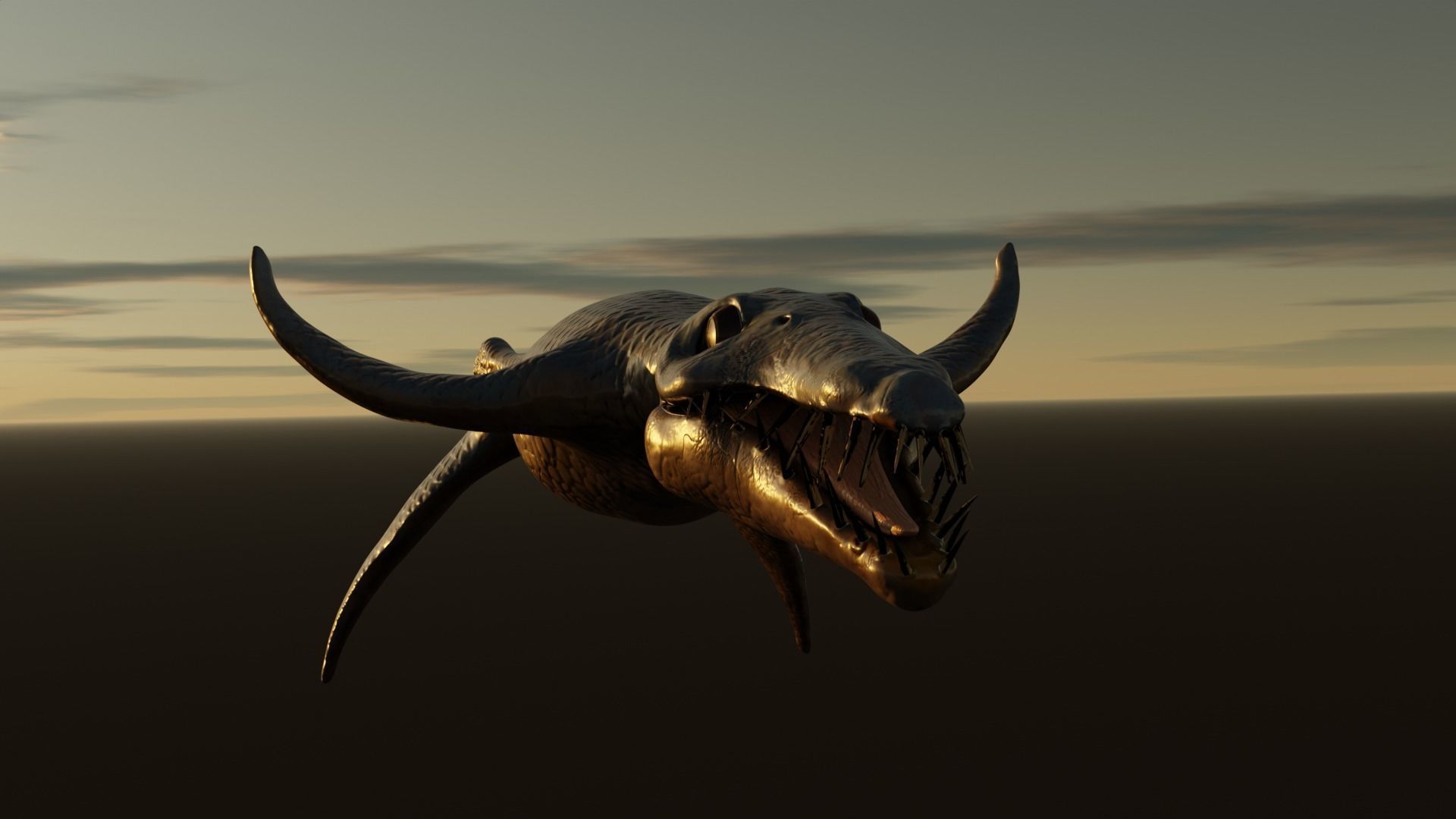 Liopleurodon dinosaur 3D model_9