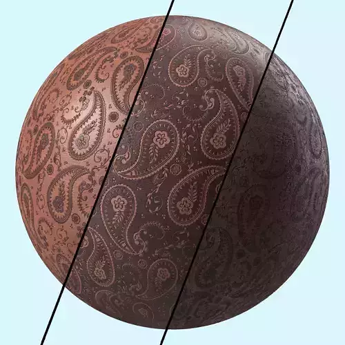 Leather Materials 21- by Ornament Pattern Sbsar Pbr 4k Seamless