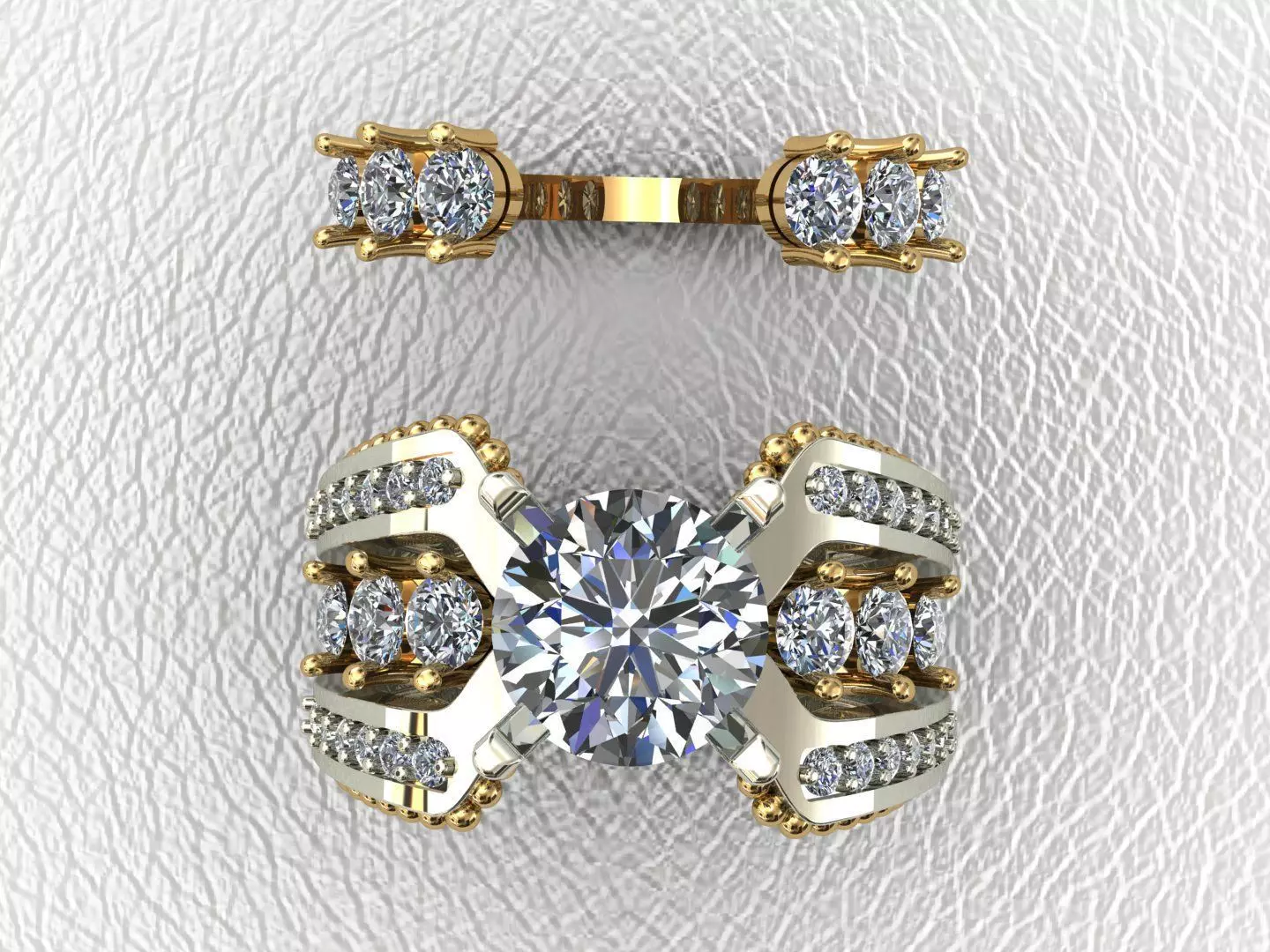 high ring wedding engagement solitaire ring 3D print model