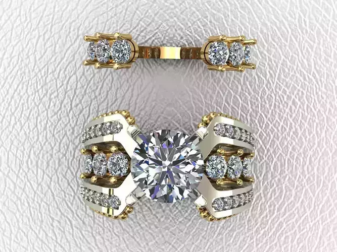 high ring wedding engagement solitaire ring 3D print model