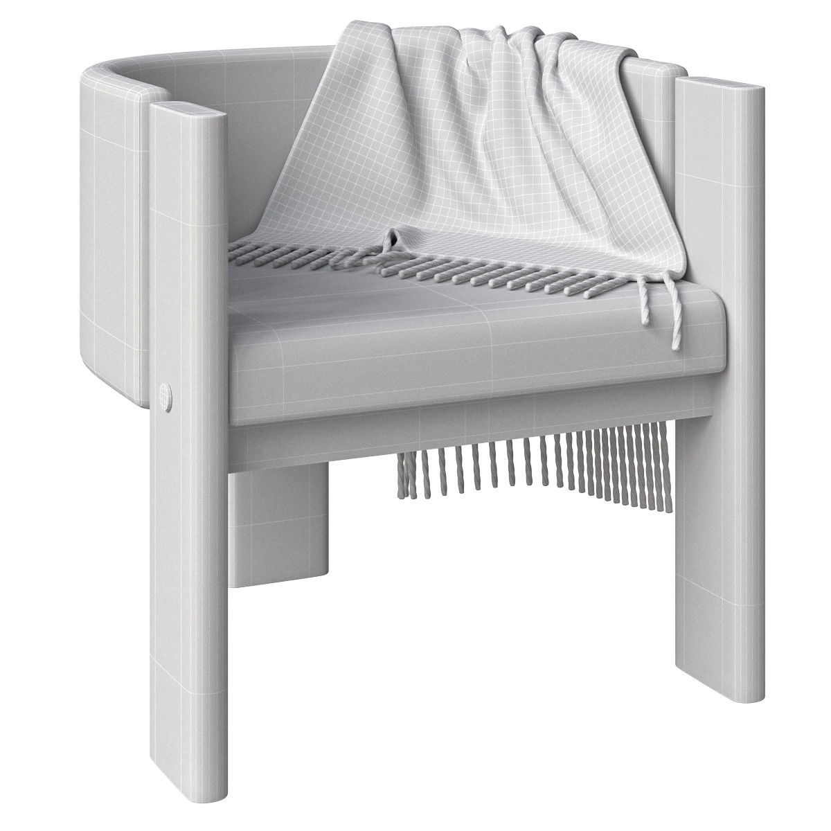 Malta Boucle Dining Chair 3D model_3