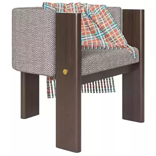 Malta Boucle Dining Chair 3D model