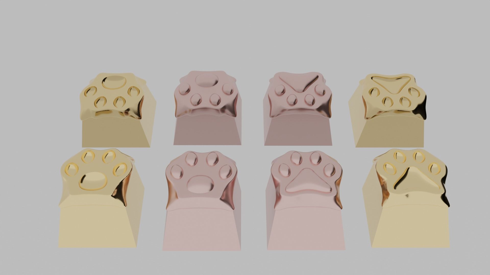 Cat Paw Keycaps 3D print model_7