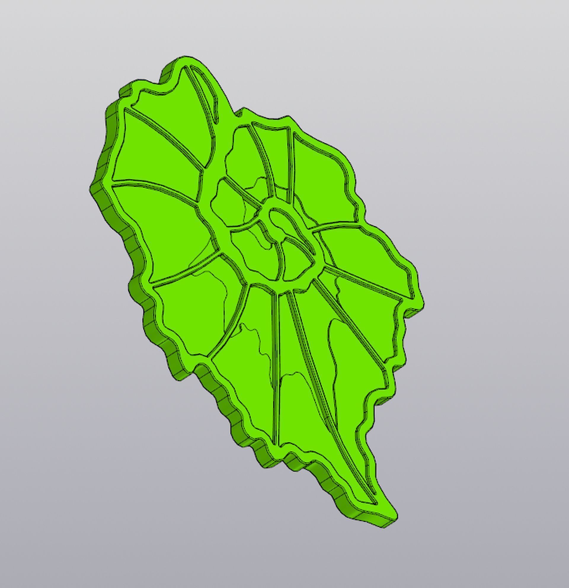 Begonia leaf cup coaster 3D print model_2