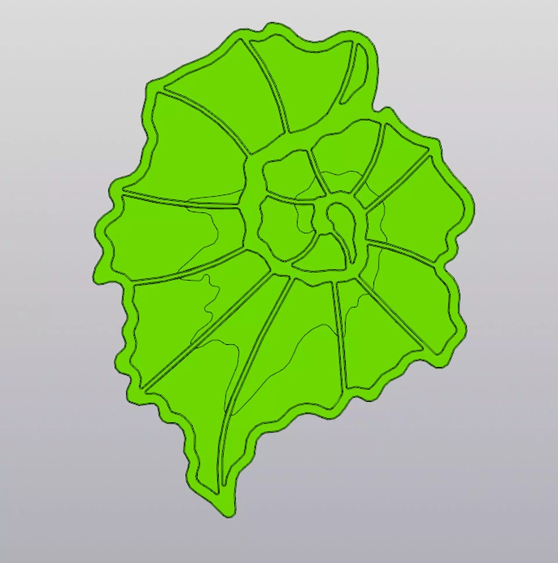 Begonia leaf cup coaster 3D print model_0