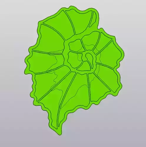 Begonia leaf cup coaster 3D print model