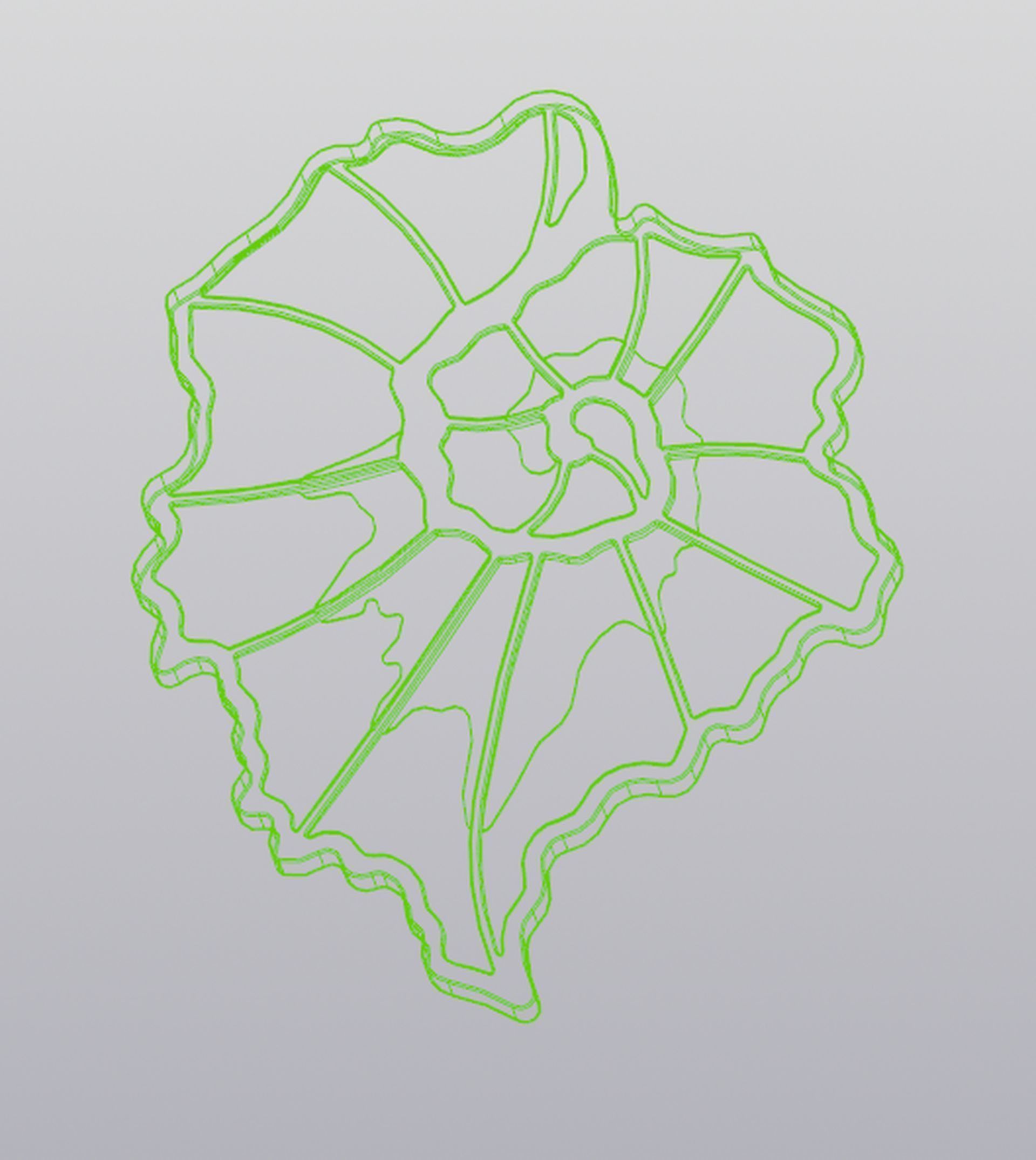 Begonia leaf cup coaster 3D print model_5