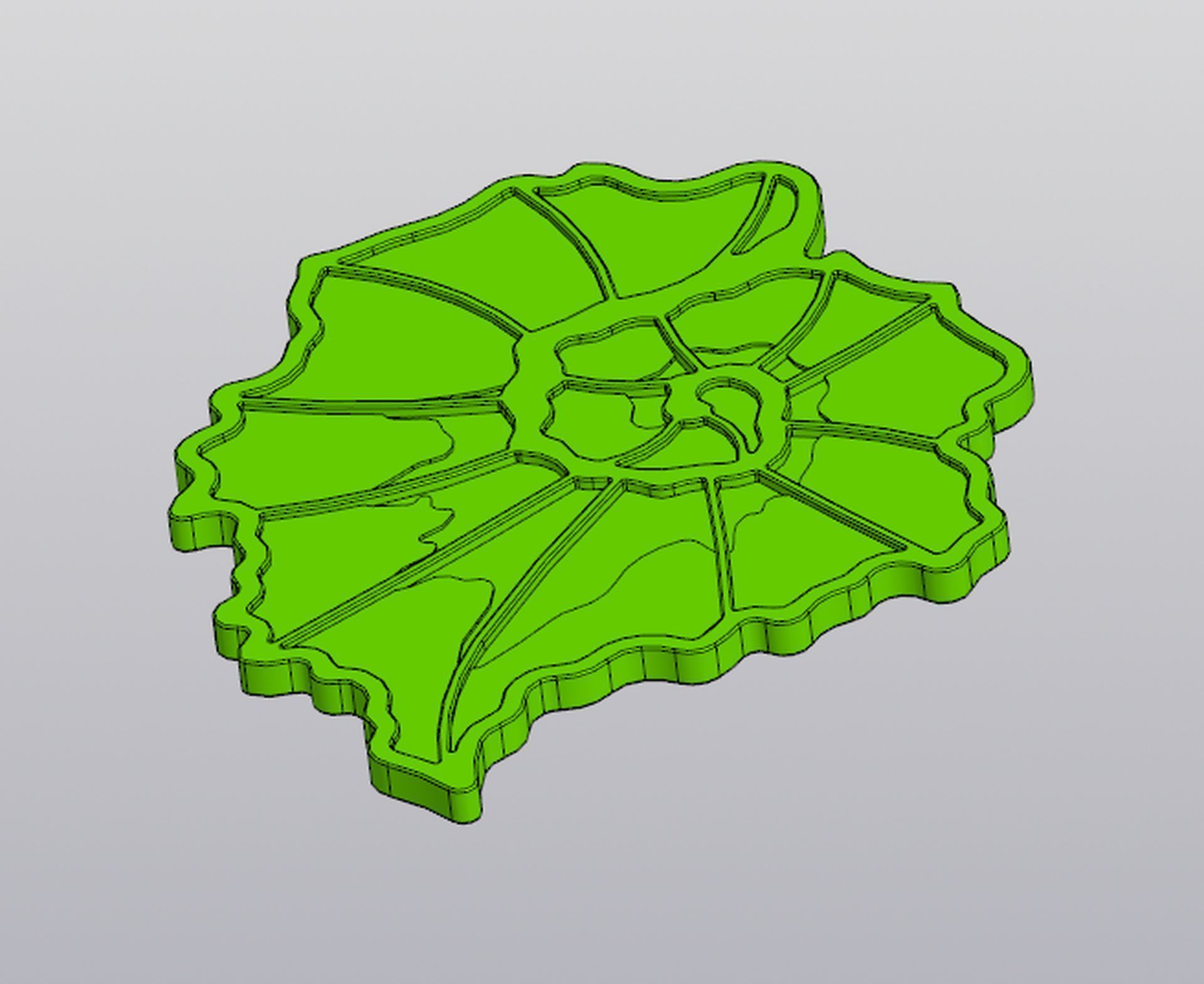 Begonia leaf cup coaster 3D print model_1