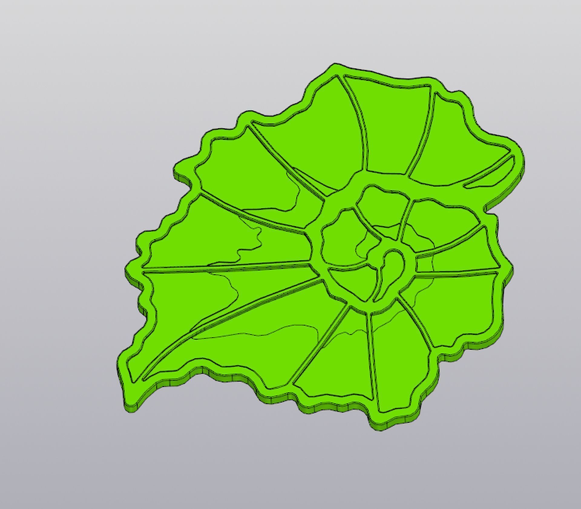 Begonia leaf cup coaster 3D print model_3