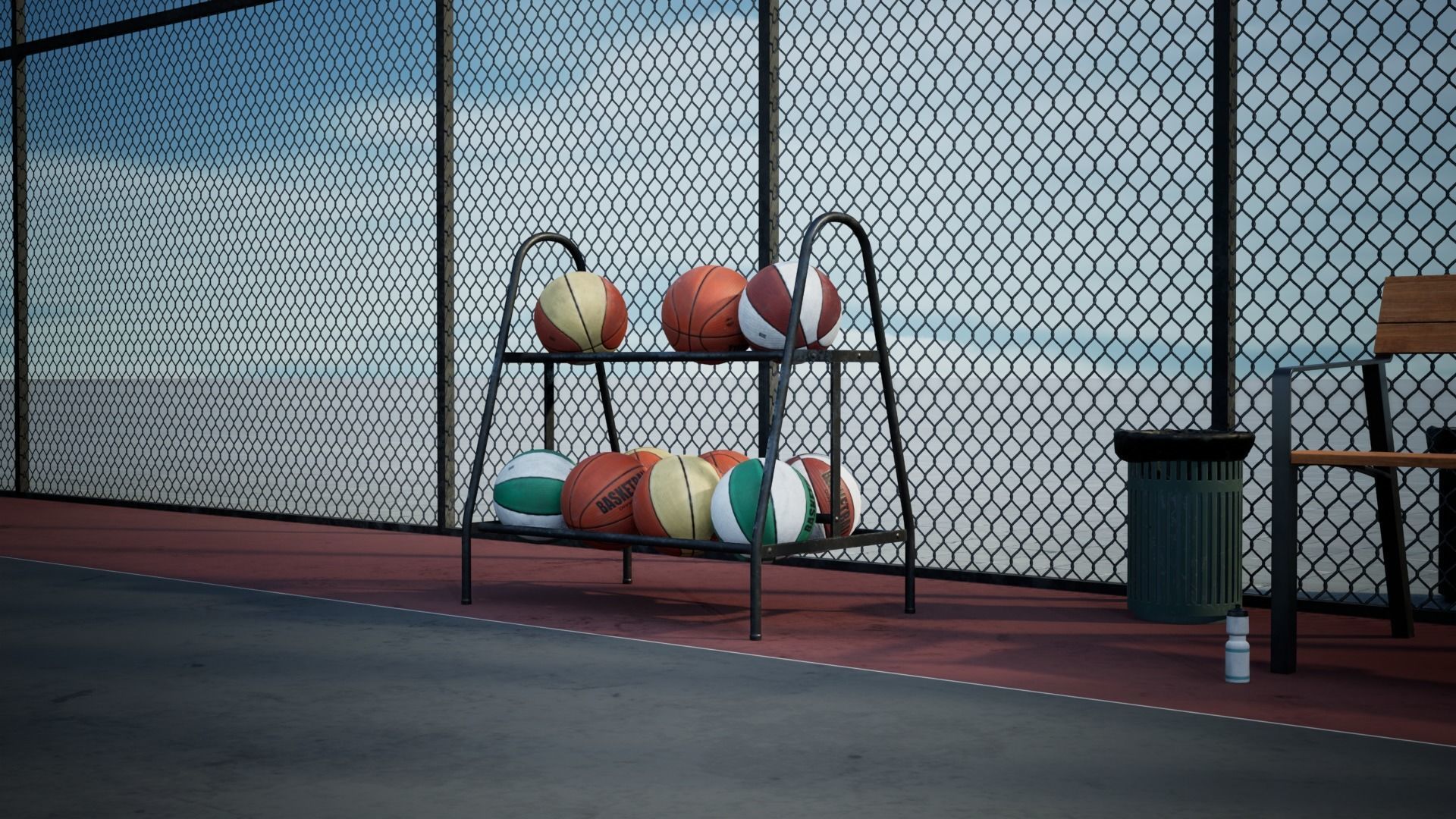 Basketball Arena game Ready UE Low-poly 3D model_6