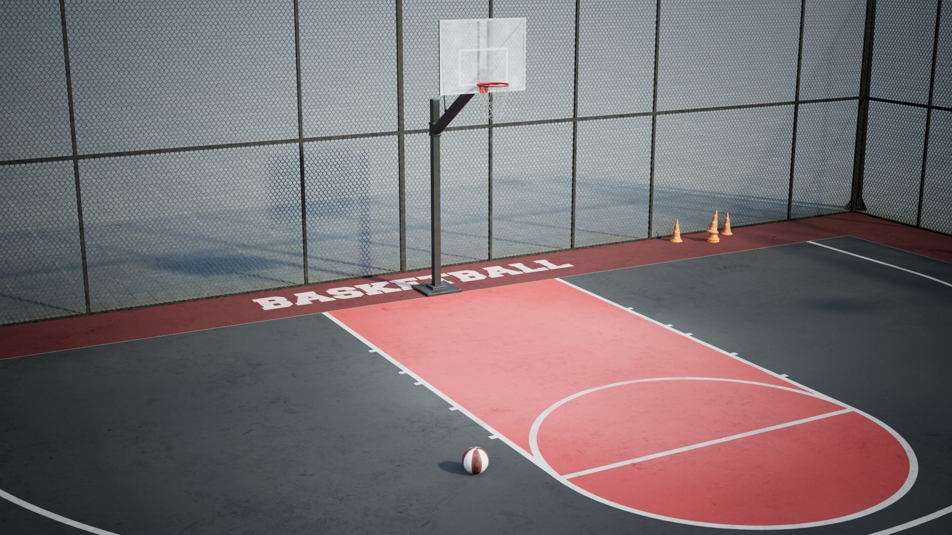 Basketball Arena game Ready UE Low-poly 3D model_7