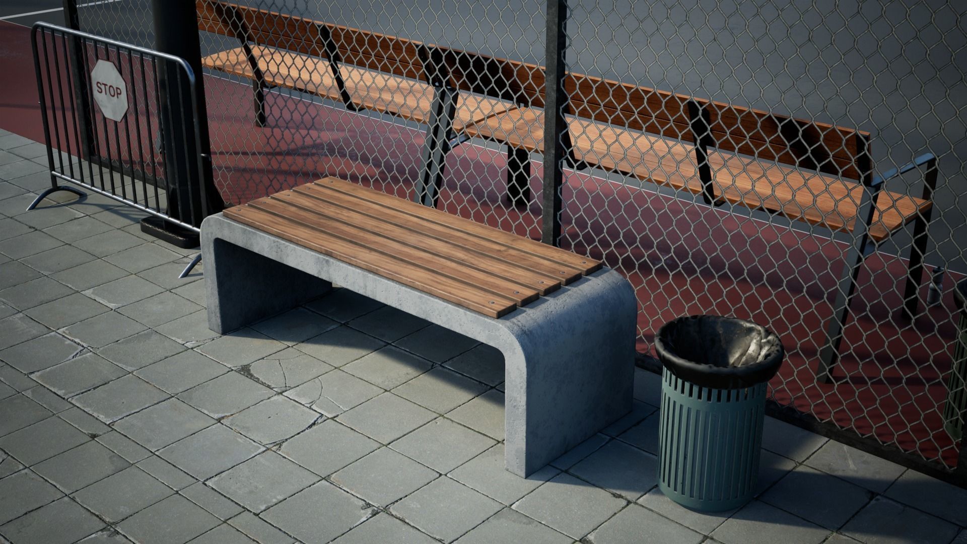 Basketball Arena game Ready UE Low-poly 3D model_12