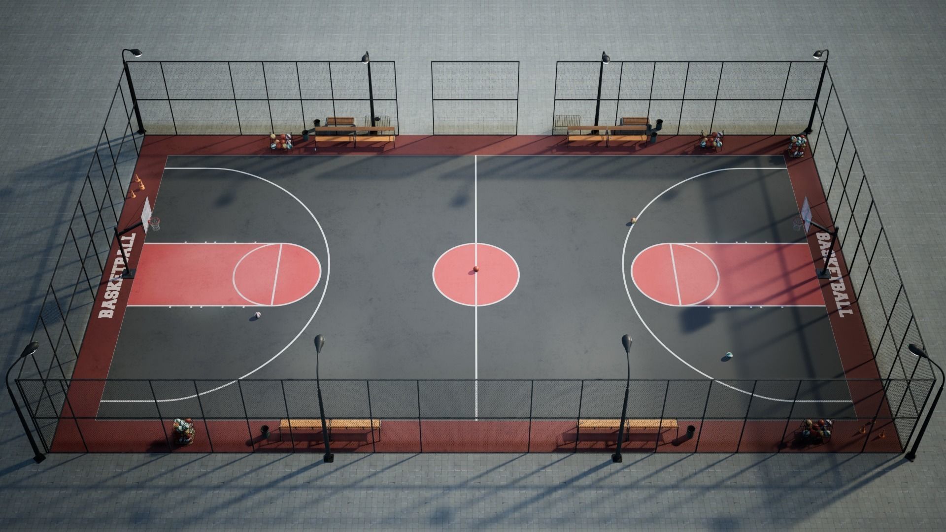 Basketball Arena game Ready UE Low-poly 3D model_5