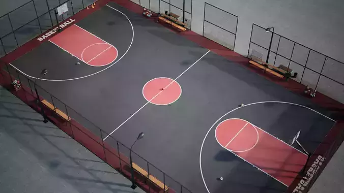 Basketball Arena game Ready UE Low-poly 3D model