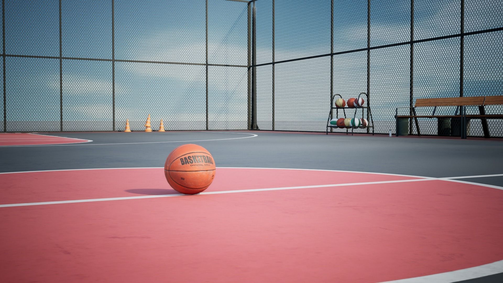 Basketball Arena game Ready UE Low-poly 3D model_2