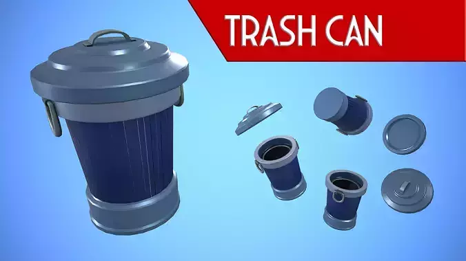 TRASH CAN CARTOON STYLIZED