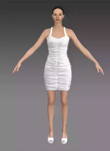 dress heart shaped neckline strap 3D model