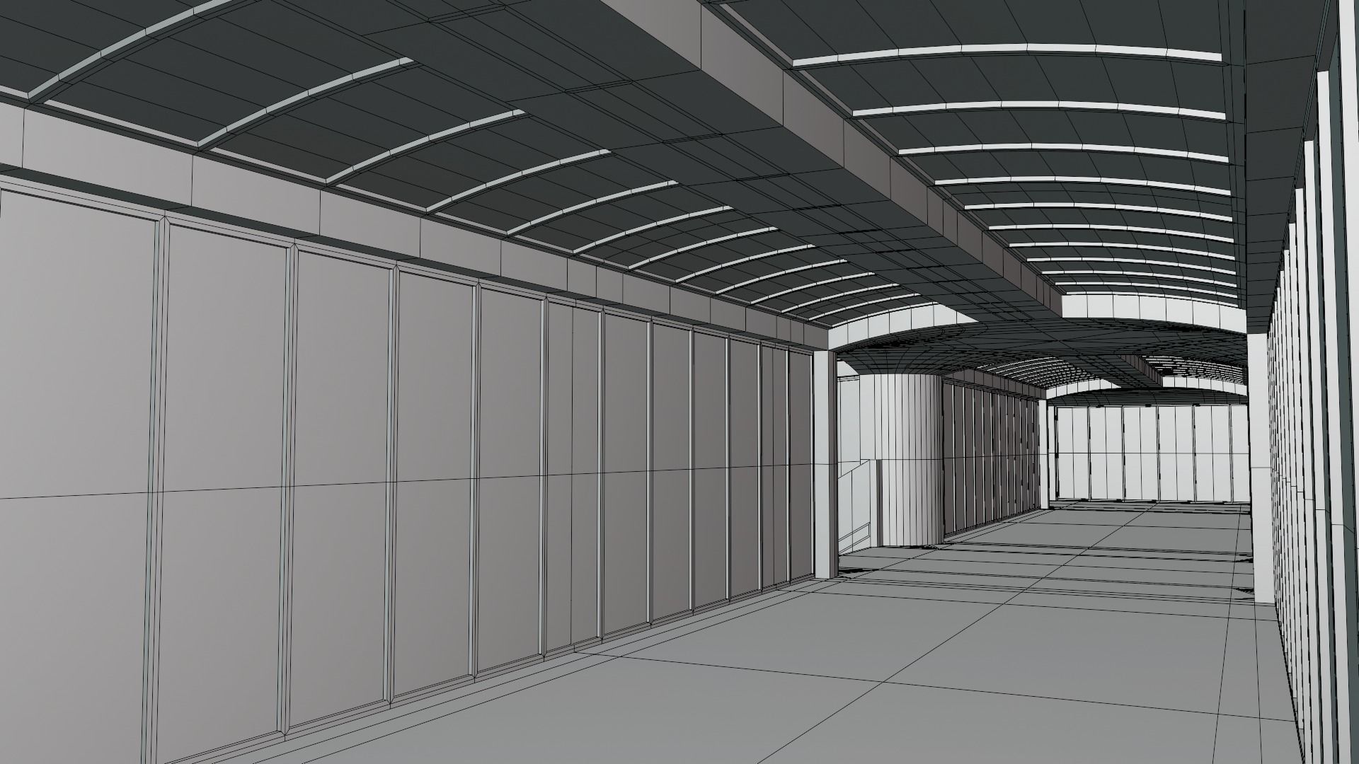 Railway station with train 3D model_13