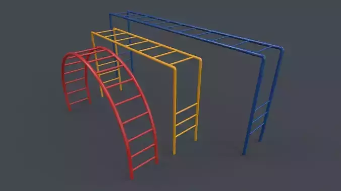 PBR Outdoor Playground Monkey Bars A Low-poly 3D model