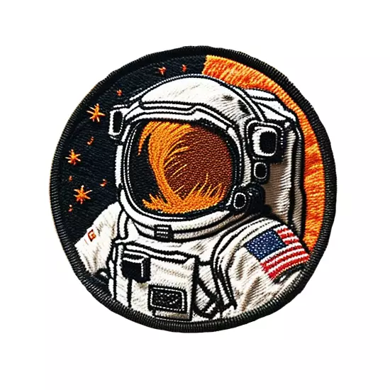 Astronaut embroidered patch v3 Low-poly 3D model_0