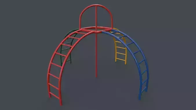 PBR Outdoor Playground Monkey Bars B Low-poly 3D model