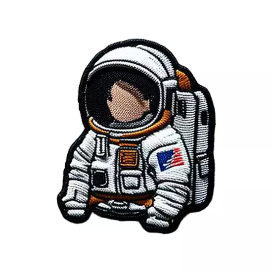 Astronaut embroidered patch v1 Low-poly 3D model_0