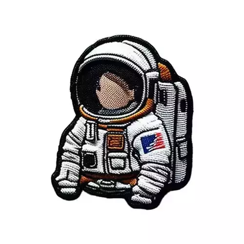 Astronaut embroidered patch v1 Low-poly 3D model
