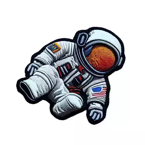 Astronaut embroidered patch v8 Low-poly 3D model