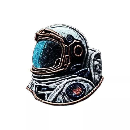 Astronaut embroidered patch v6 Low-poly 3D model_0