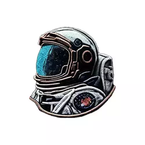 Astronaut embroidered patch v6 Low-poly 3D model