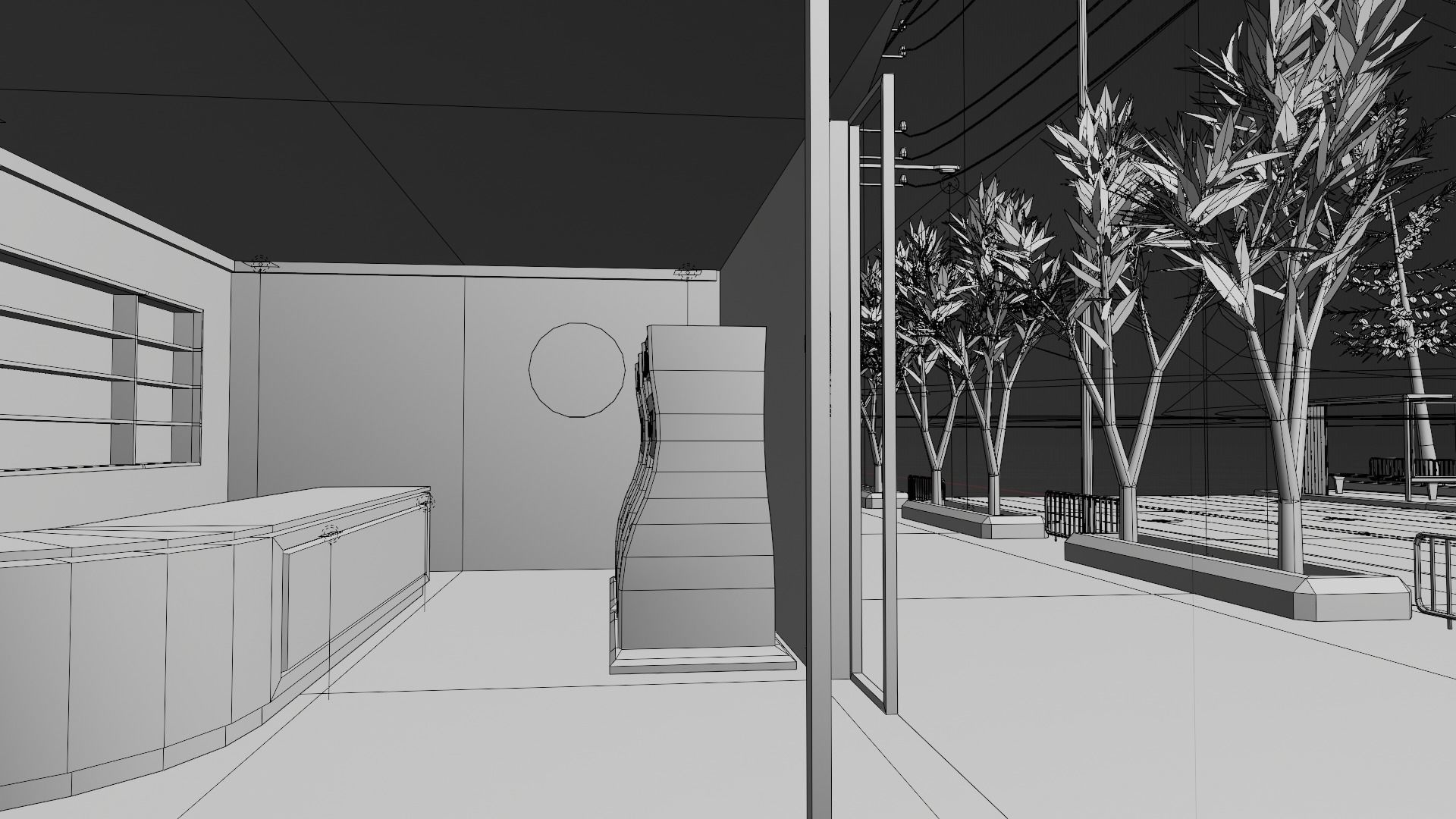 Destroyed city square Low-poly 3D model_24