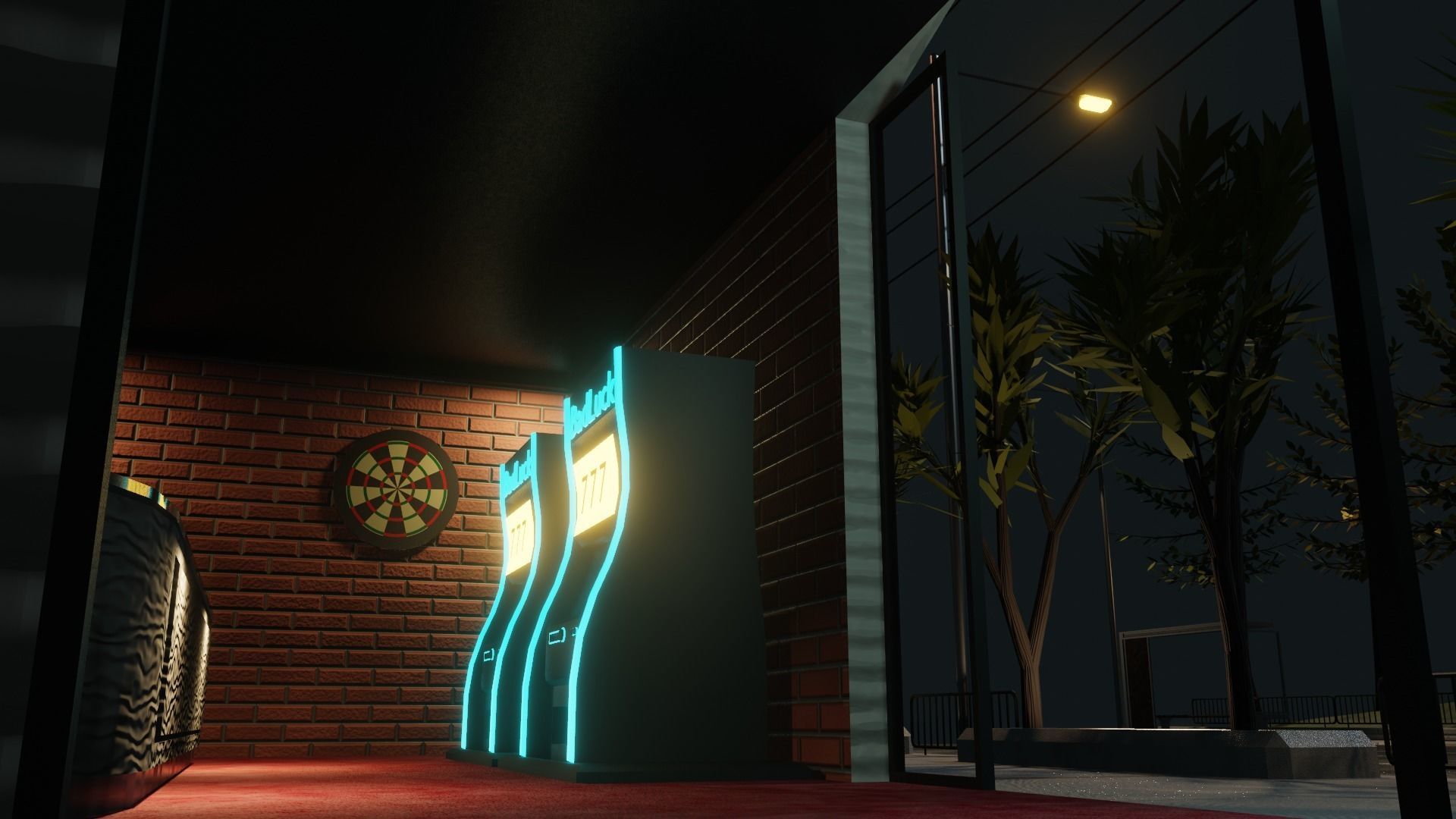 Destroyed city square Low-poly 3D model_10