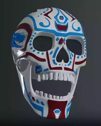 Day of the Dead Custom KnitePlates Calavera Skull Helmet 3D print model