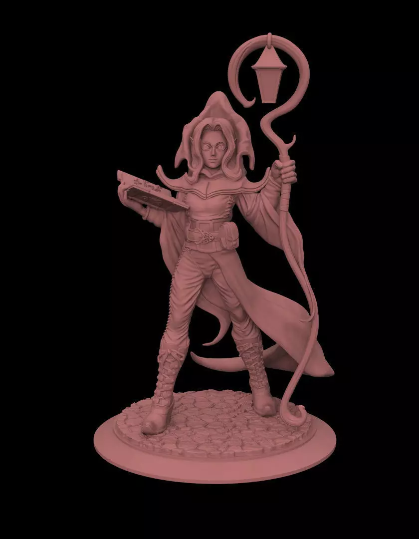 Female mage Miniature 3D print model_0