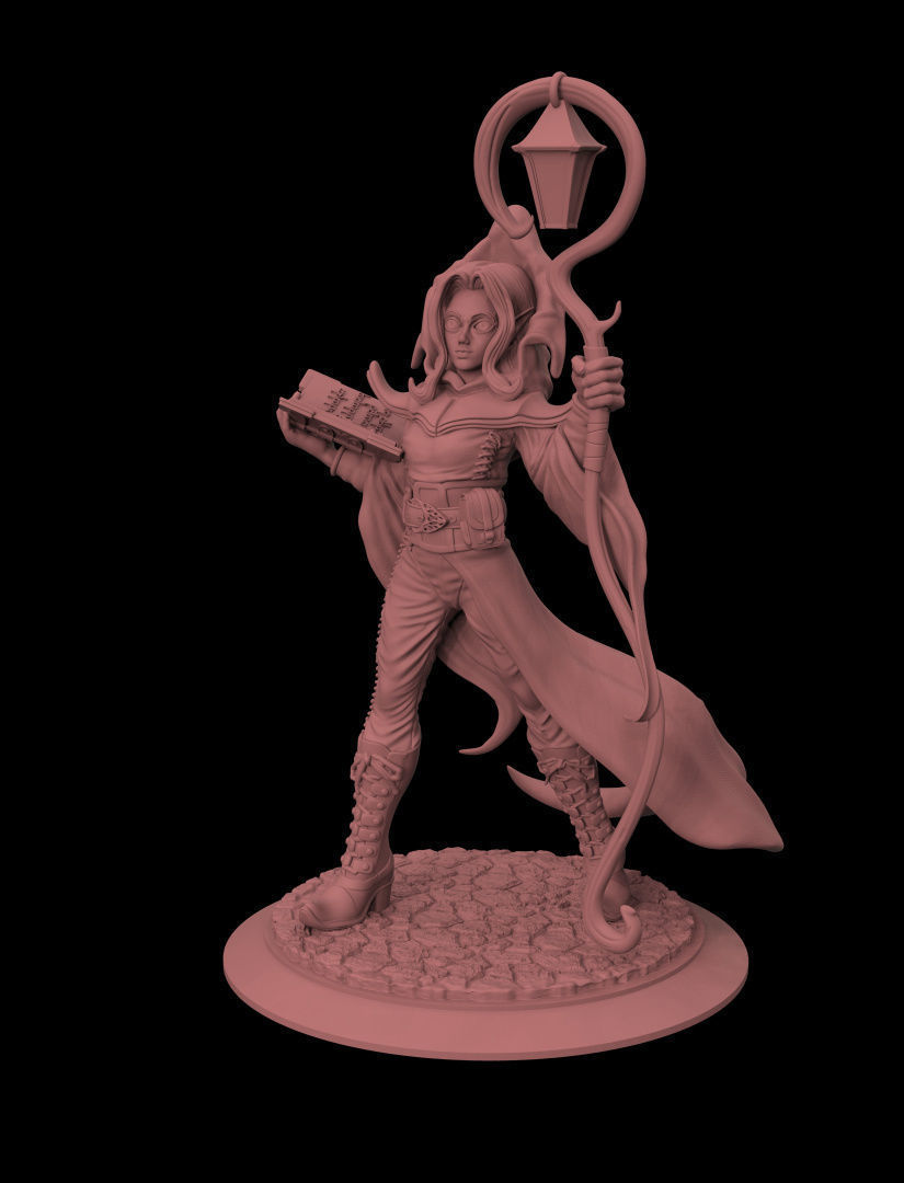 Female mage Miniature 3D print model_1