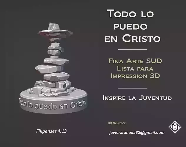 Todo lo puedo en Cristo - SUD - monticulos 3D print model