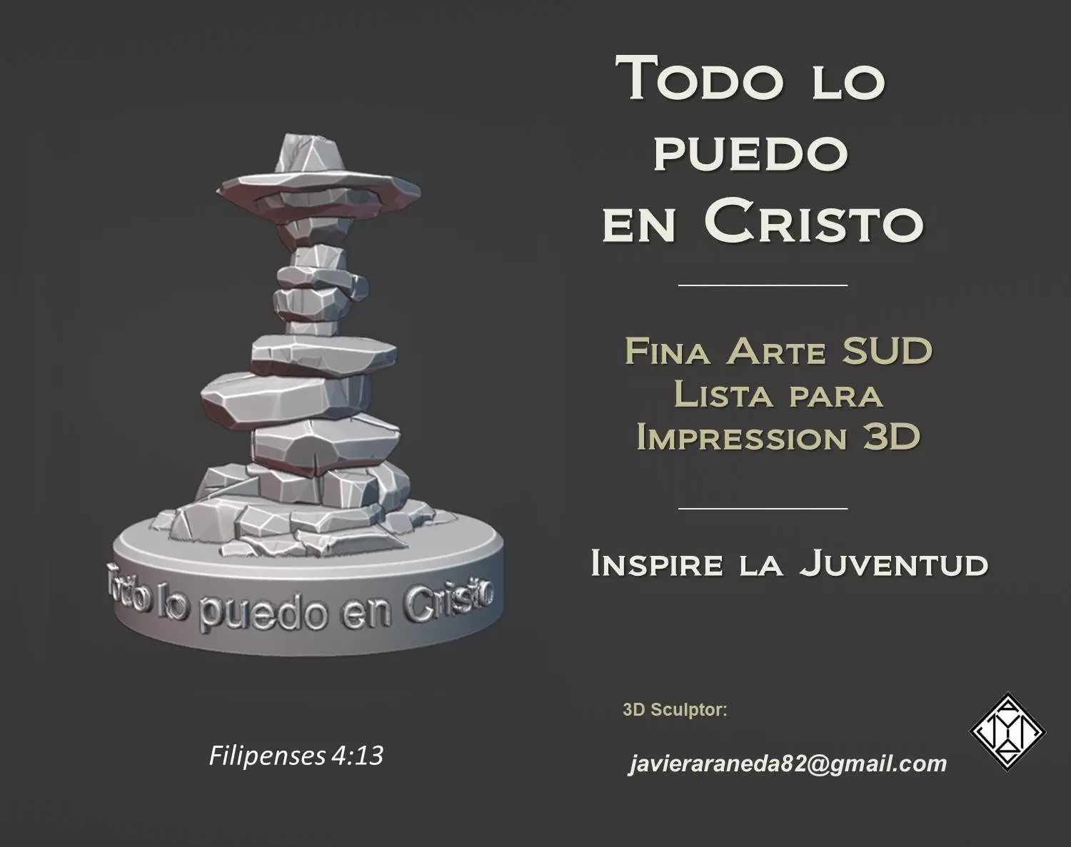 Todo lo puedo en Cristo - SUD - monticulos 3D print model_0