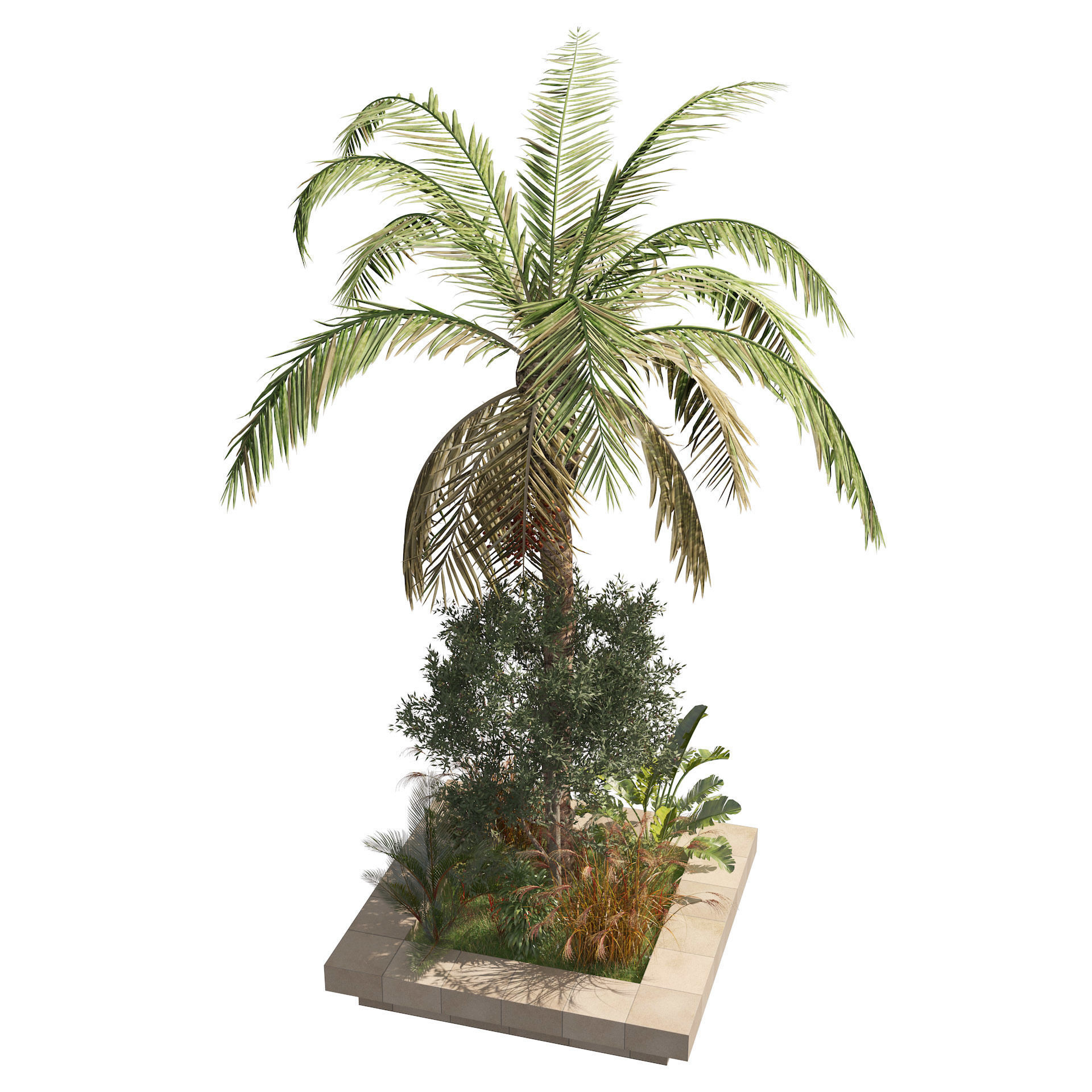 Garden Island plants  Low-poly 3D model_3