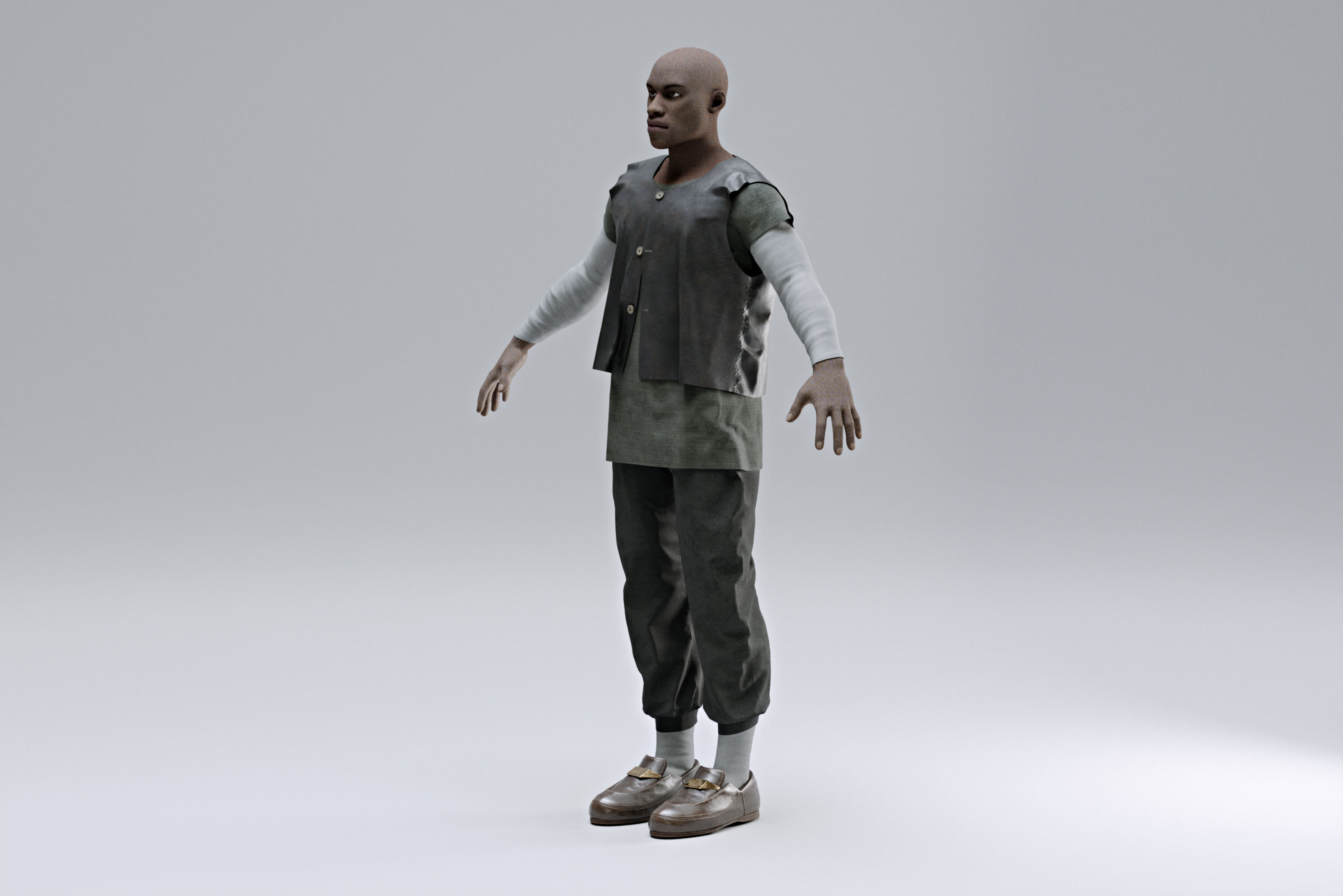 Medieval Village Character 3D model_4