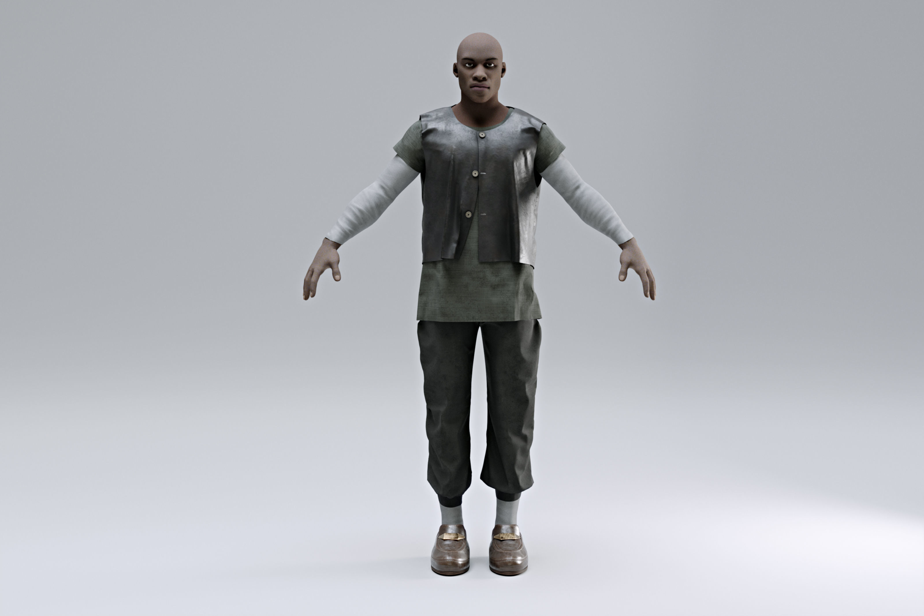 Medieval Village Character 3D model_2