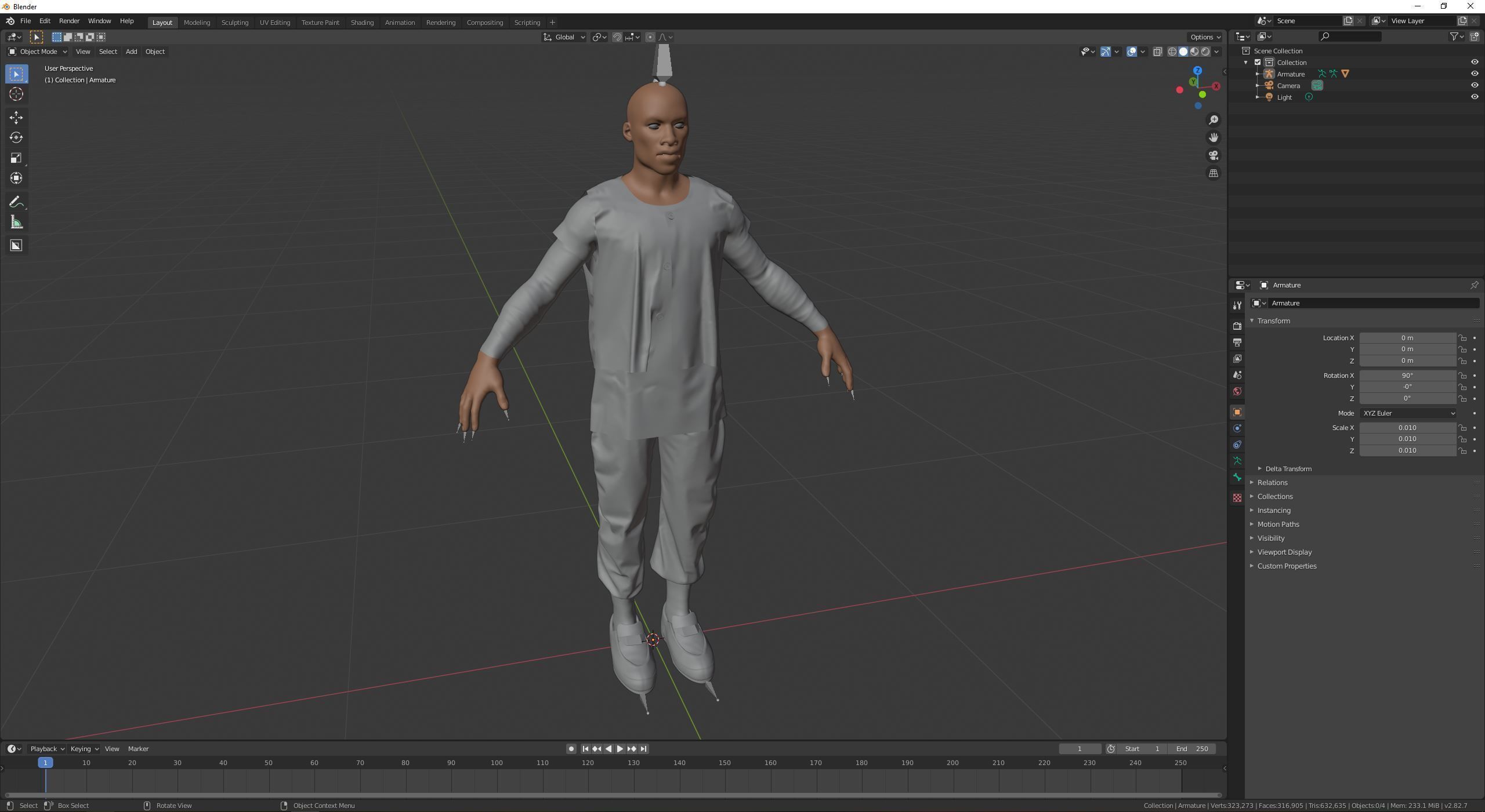 Medieval Village Character 3D model_15
