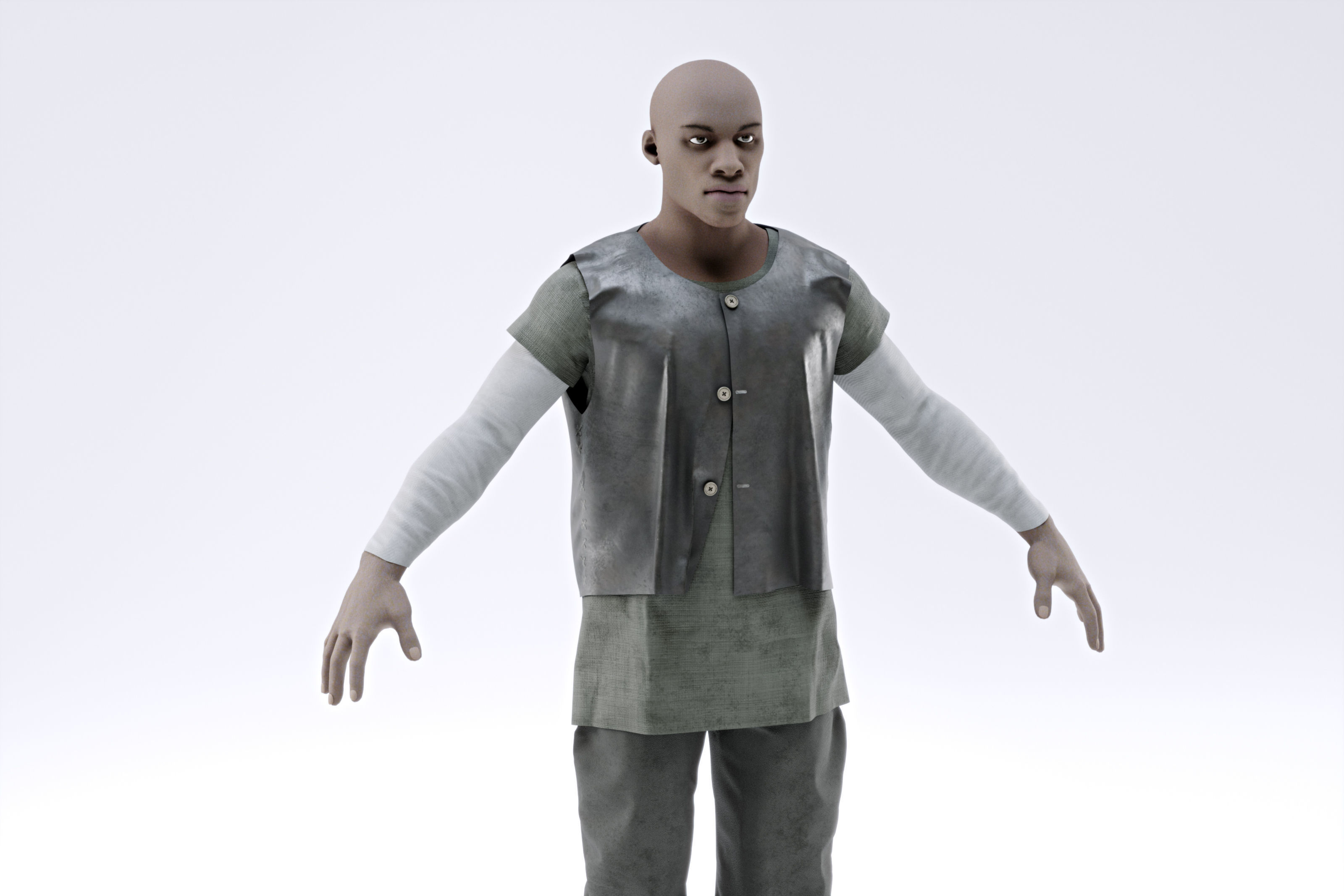 Medieval Village Character 3D model_6