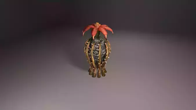 Strange tropical flower Low-poly 3D model