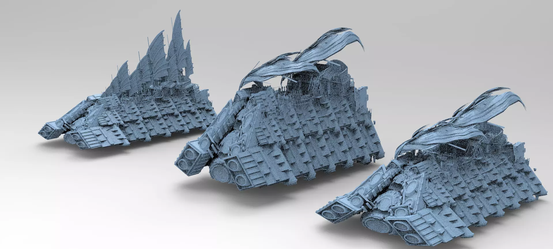 Desert Sail Barge 3 models  3D model_0