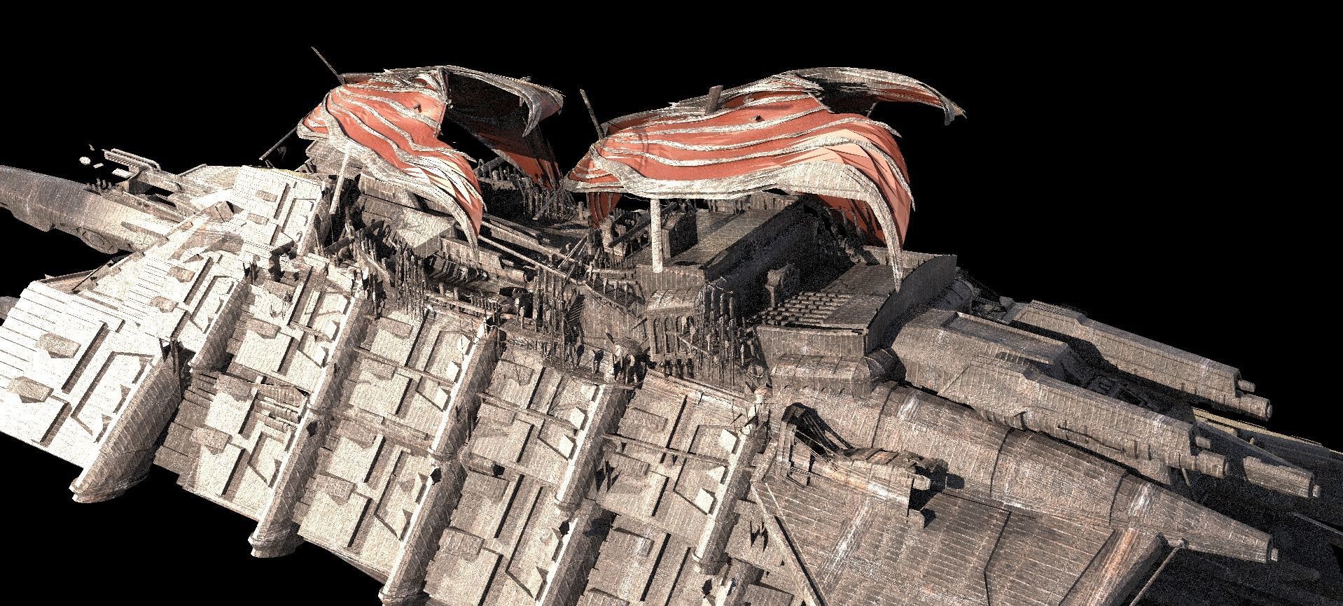 Hutt Desert Sail Barge carrier 2  3D model_1