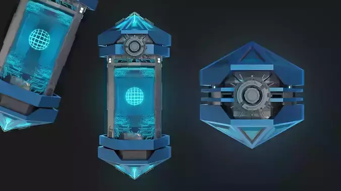 3D Animated Sci Fi Capsule 3D model